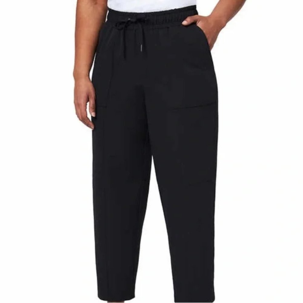 NWo Mondetta Women's Drawstring High Rise Ankle Pants Black Size XS $60 5C127